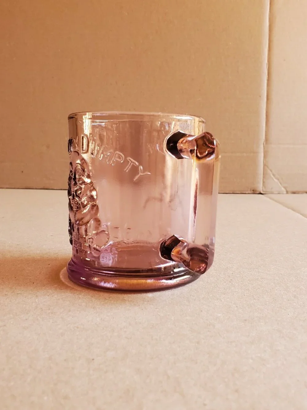 Vintage Mug Humpty Dumpty & Tom Tom the Pipers Son Indiana Glass Nursery Rhyme
